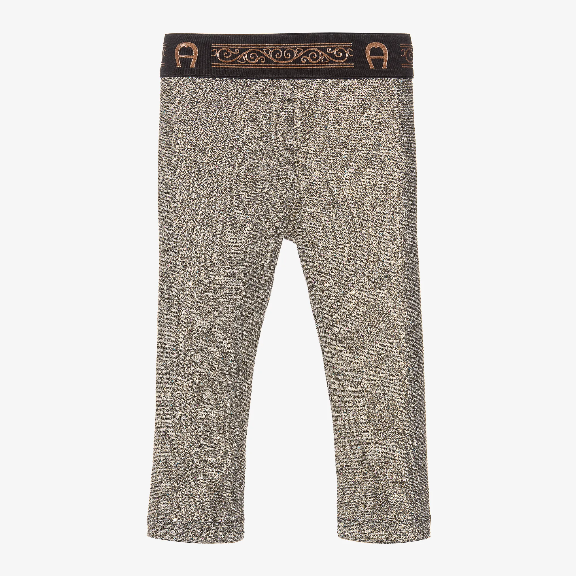 Girls Gold Metallic Leggings