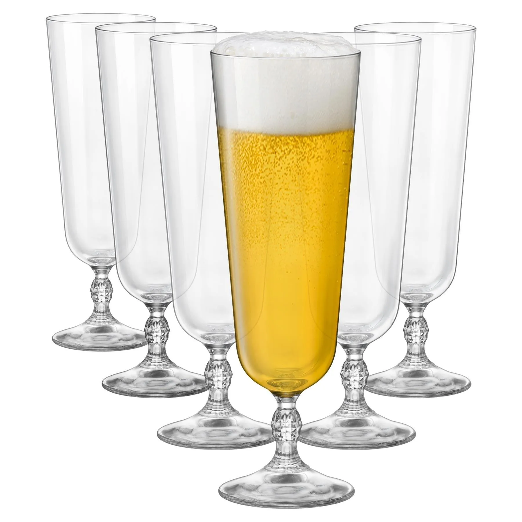 Glassware | Bartender Stemmed Beer Glasses - 405ml - Pack of 6 | Bormioli Rocco