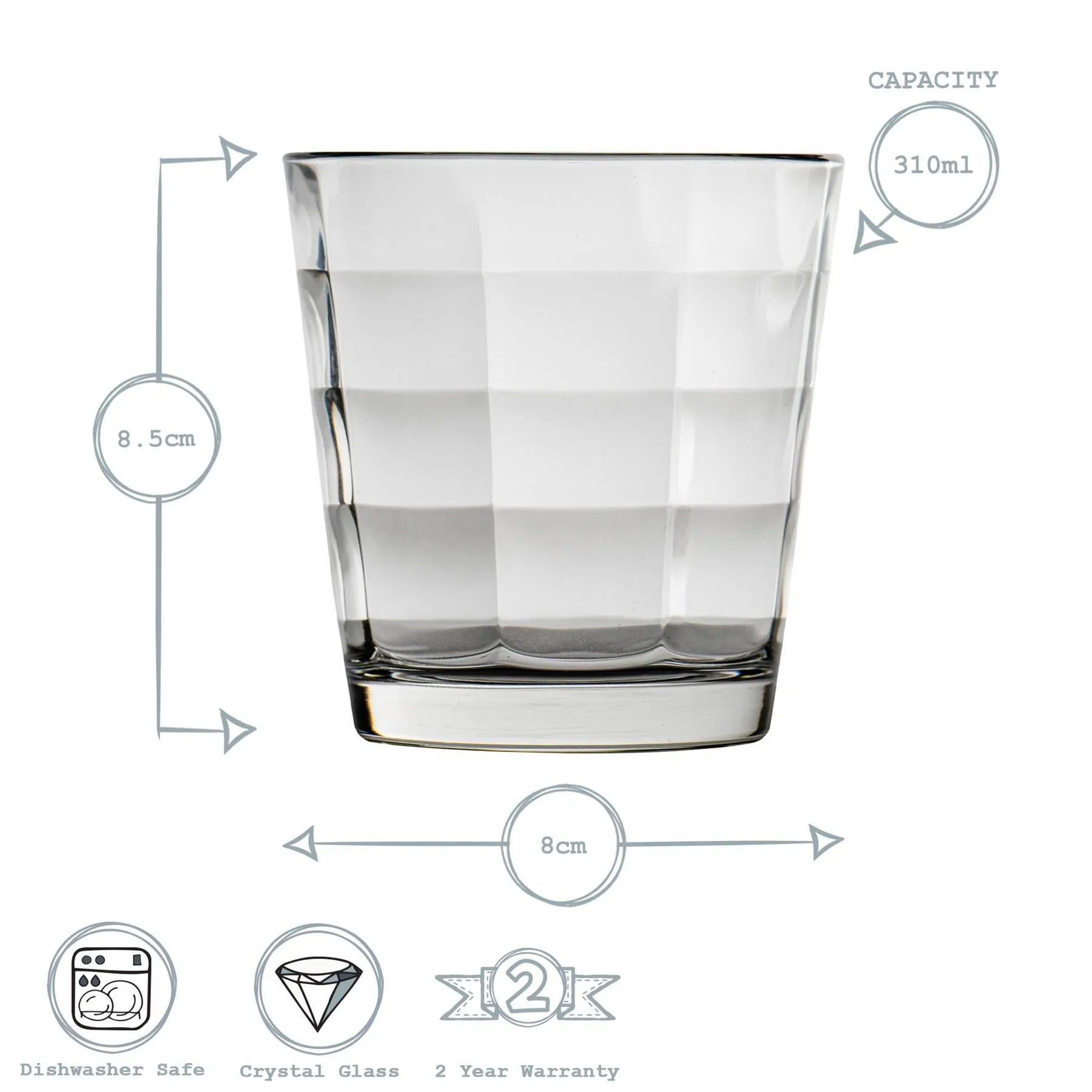 Glassware | Cube Whisky Glasses - 240ml - Pack of 12 | Bormioli Rocco