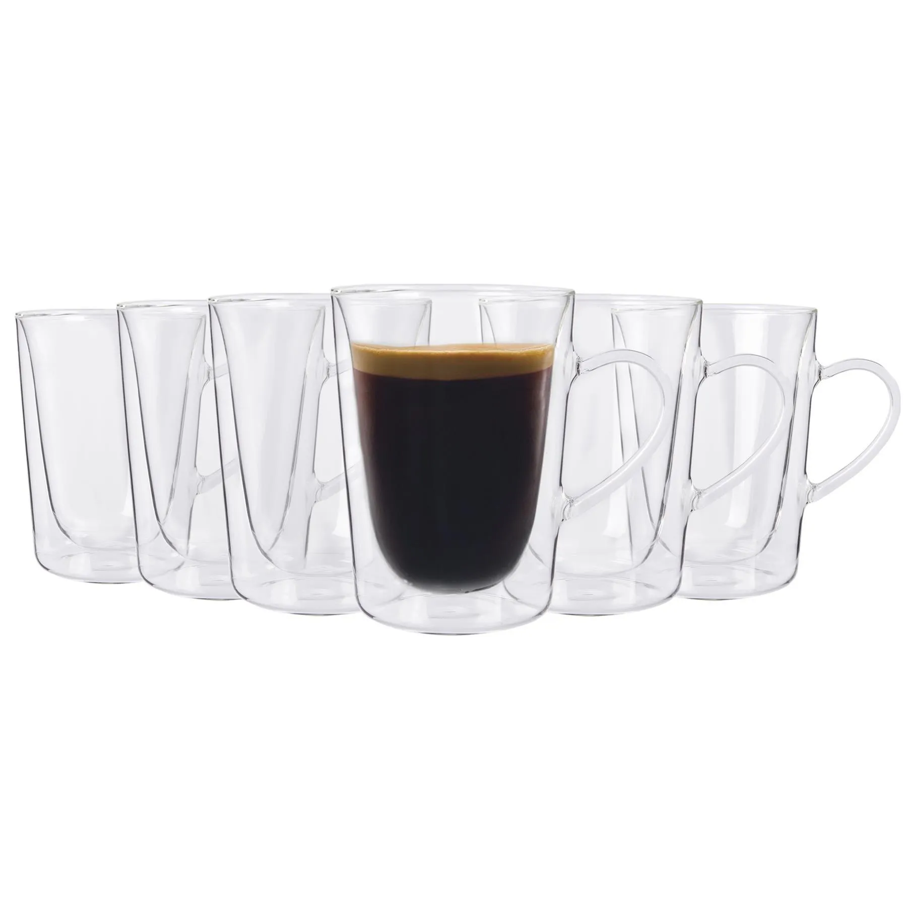 Glassware | Double Walled Coffee Glasses - 285ml - Pack of 6 | Rink Drink