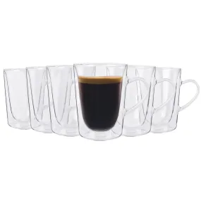 Glassware | Double Walled Coffee Glasses - 285ml - Pack of 6 | Rink Drink