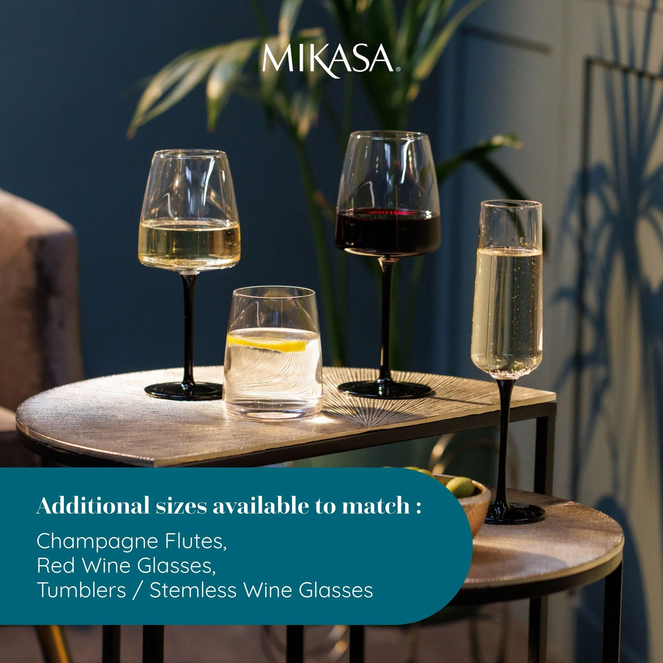 Glassware | Palermo Crystal White Wine Glasses, Set of 4, 400ml | Mikasa