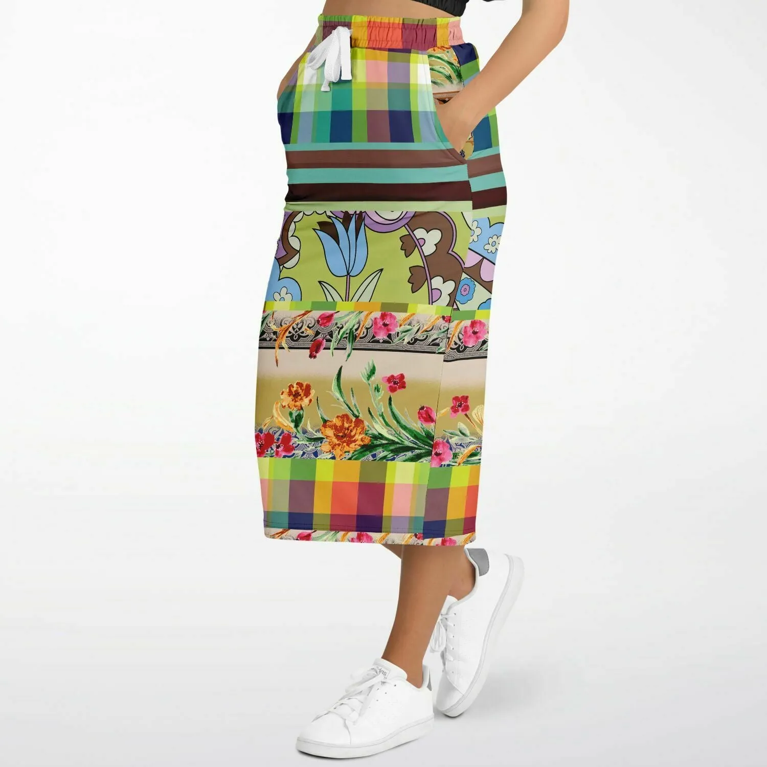 Green Apple Soho Eco-Poly Long Pocket Skirt