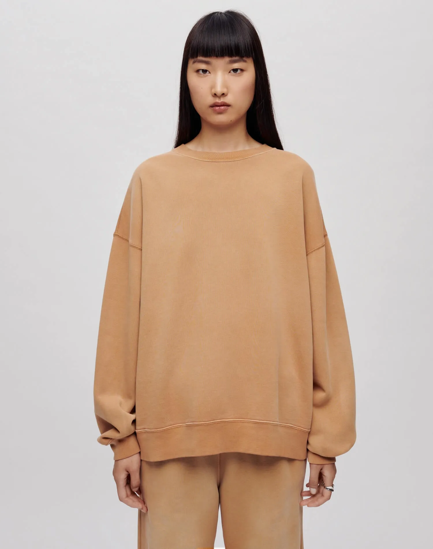 Hanes Oversized Crewneck - Faded Chestnut