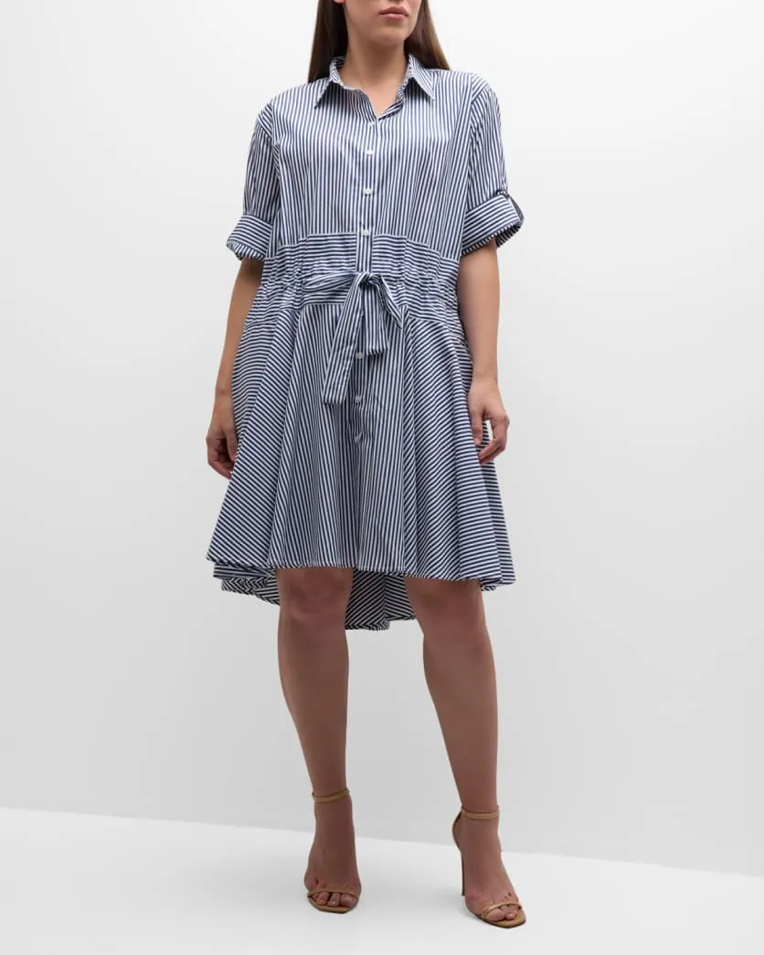 Harshman Meadow Shirt Dress - Navy Stripe