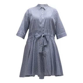 Harshman Meadow Shirt Dress - Navy Stripe