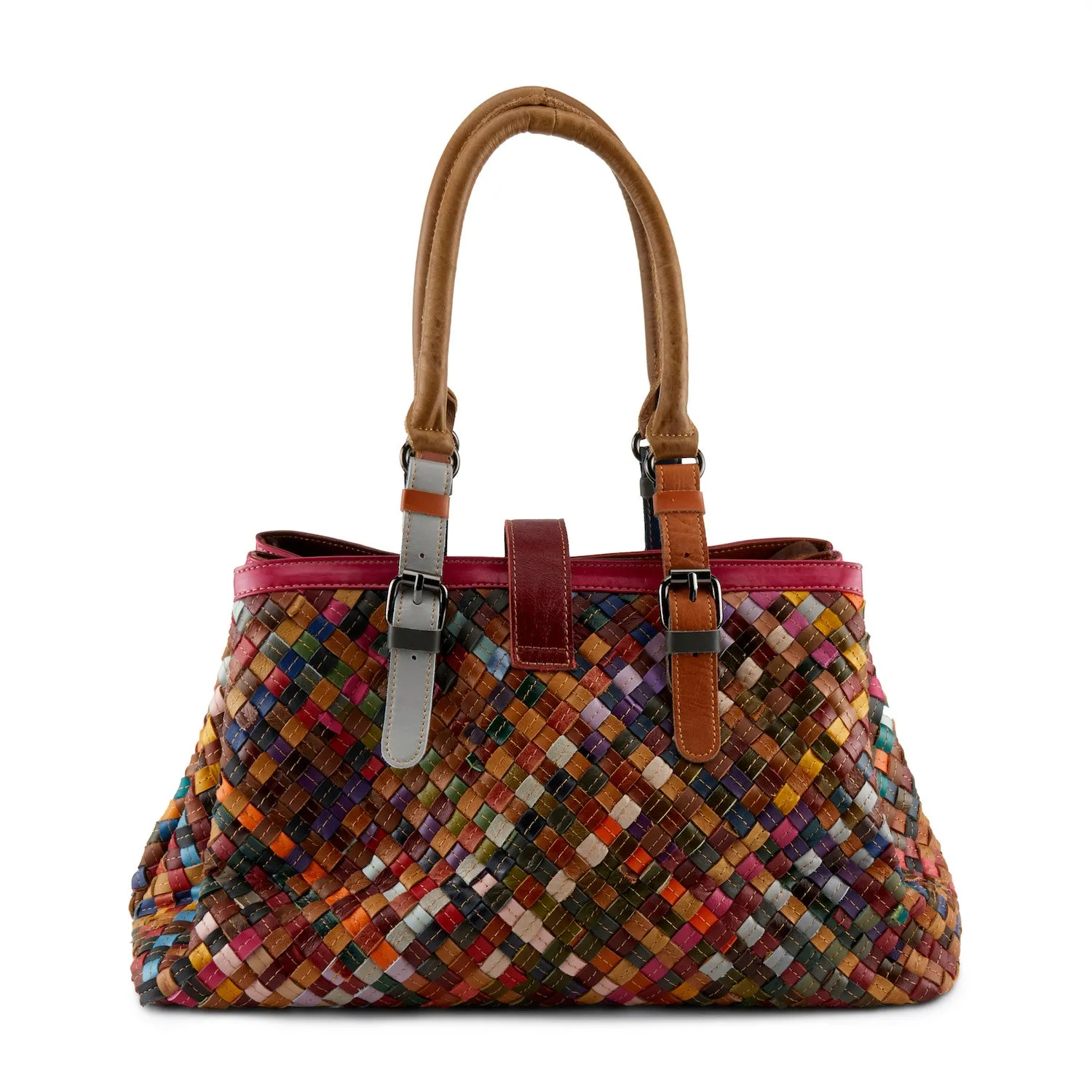  HB Triweave Shoulder Bag in Rainbow Leather  