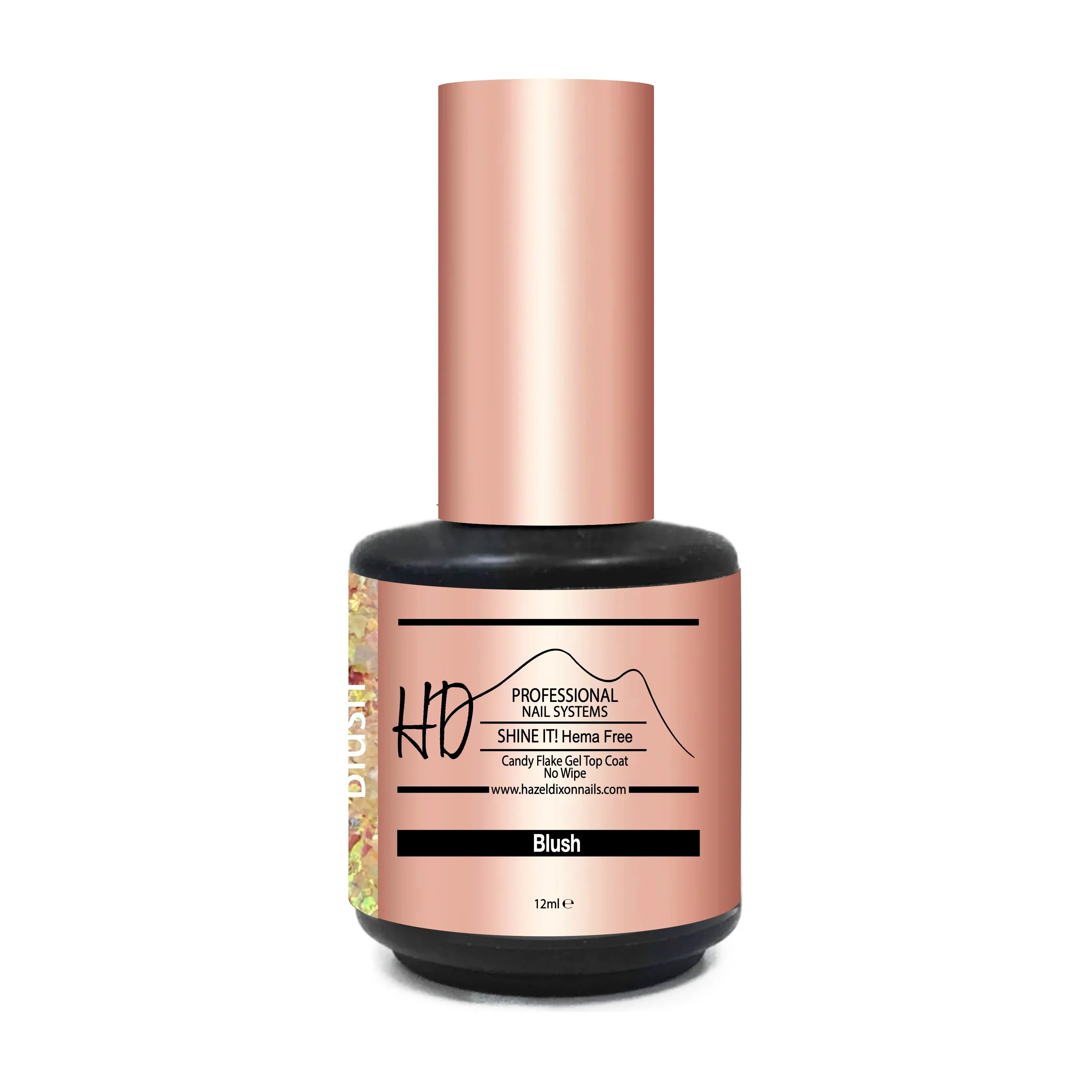 HD Shine It ! HEMA FREE - No Wipe Candy Flake Top Coat - Blush