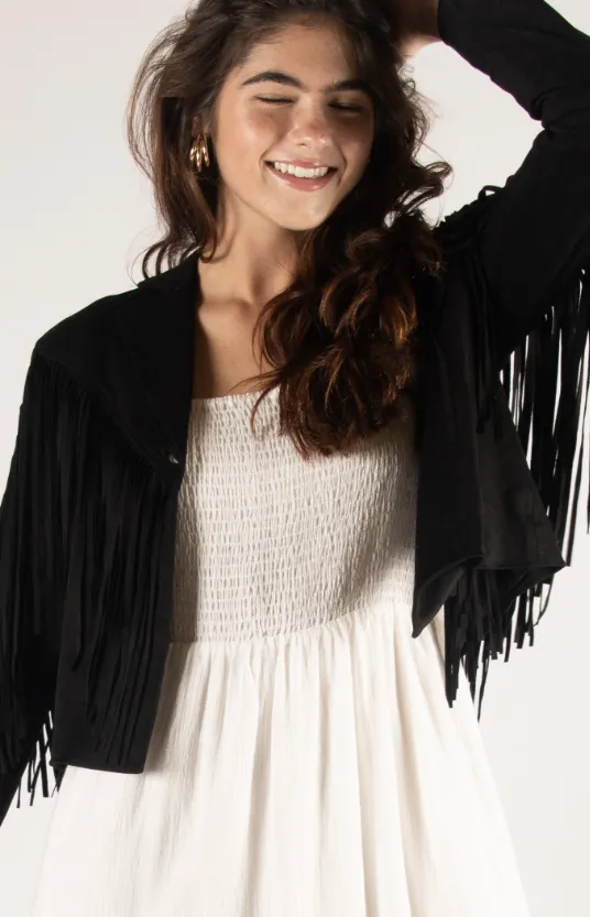 Heidi Cropped Fringe Jacket