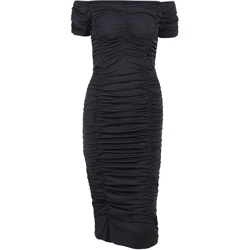 INDIGO RUCHED BODYCON DRESS