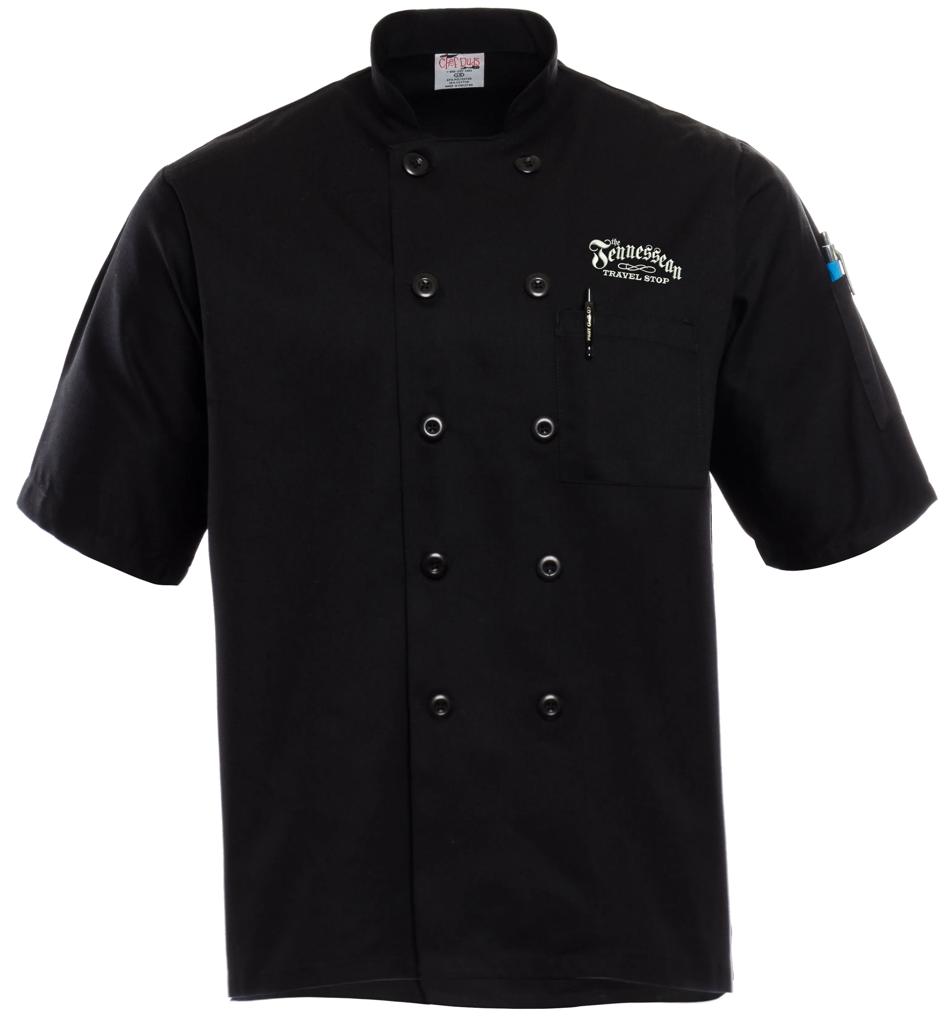 Item# 4601 Black Short-Sleeve Chef Coat