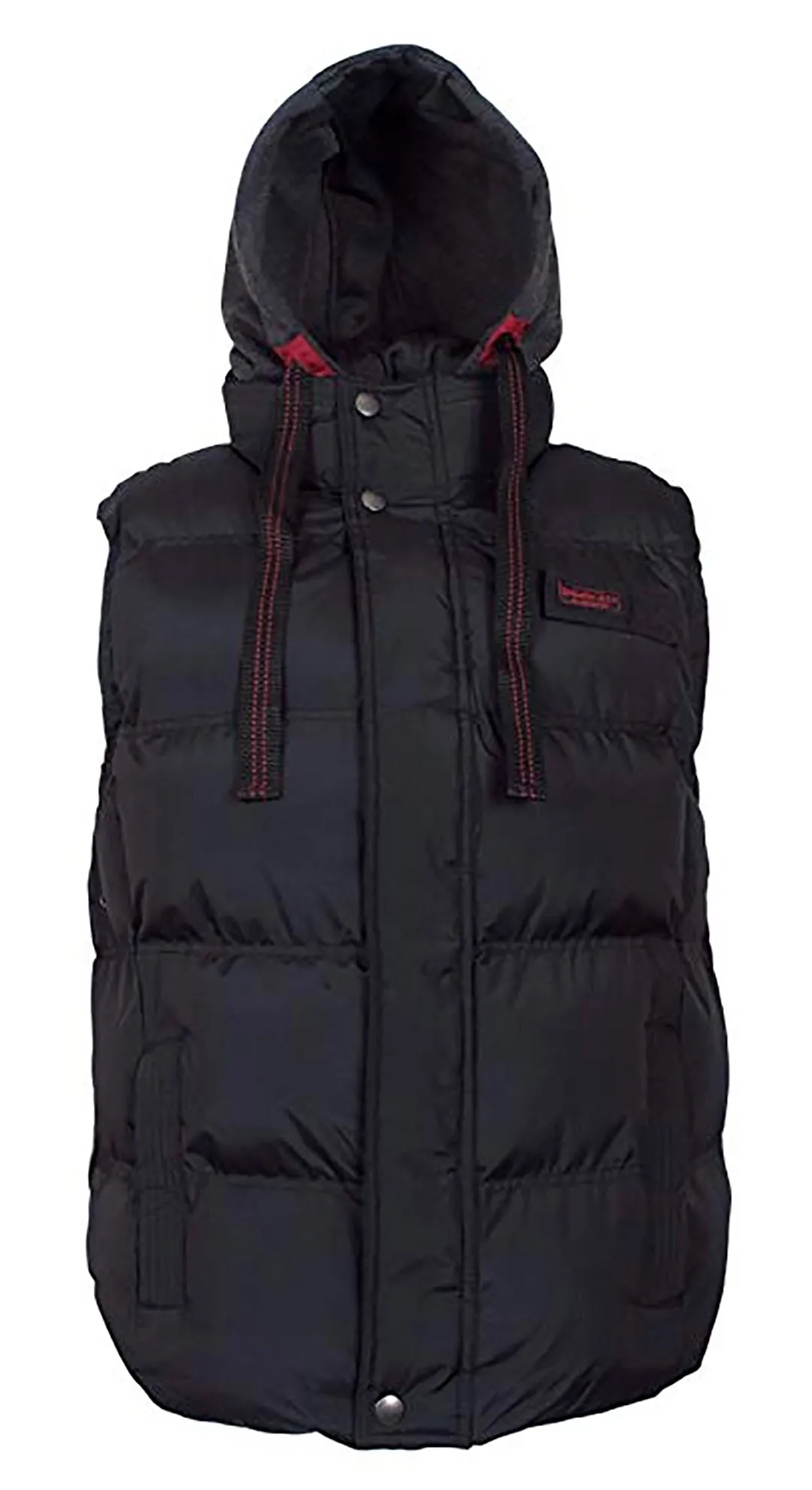 J. Whistler Rocky Mens Bubble Insulated Vest Hood Puffer Jacket Black 4XL