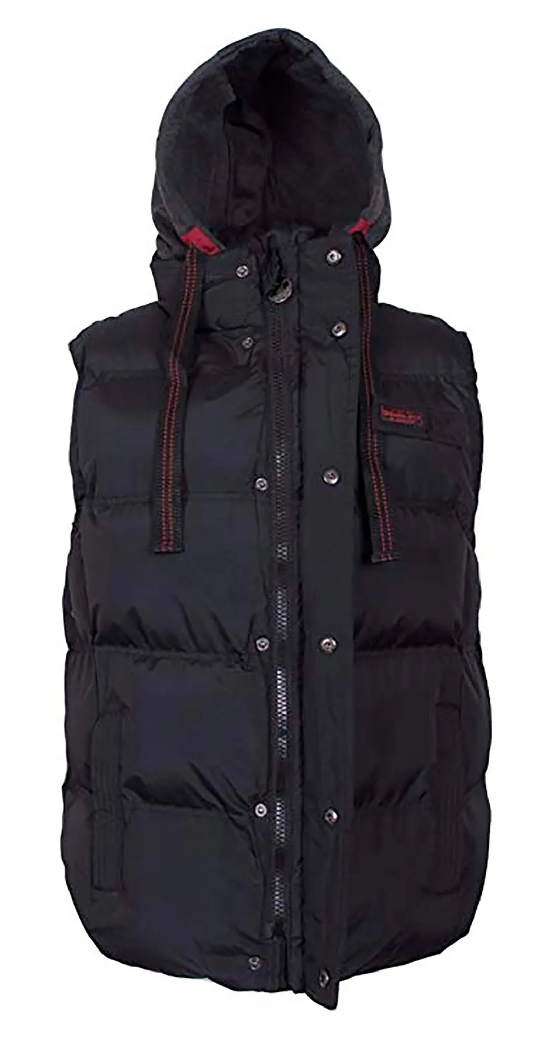 J. Whistler Rocky Mens Bubble Insulated Vest Hood Puffer Jacket Black 4XL