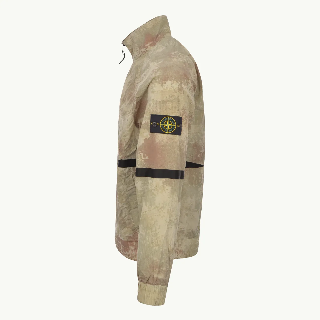 Jacket Patch Camo Print Zip Through - Natural Beige 9180