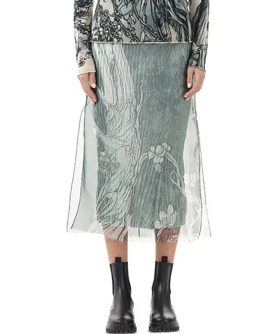 Jason Wu Collection Printed Silk Organza Skirt