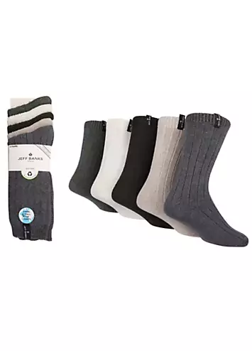 Jeff Banks Mens Pack of 5 Ribbed Boot Socks | Kaleidoscope