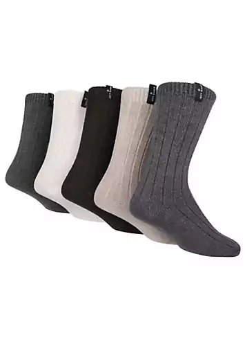 Jeff Banks Mens Pack of 5 Ribbed Boot Socks | Kaleidoscope