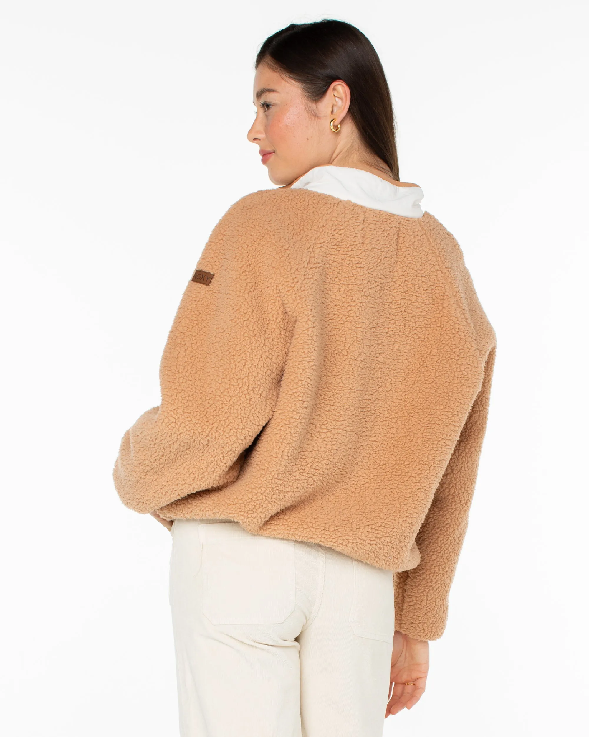 Kipsie Solid Fleece Sweater - Camel