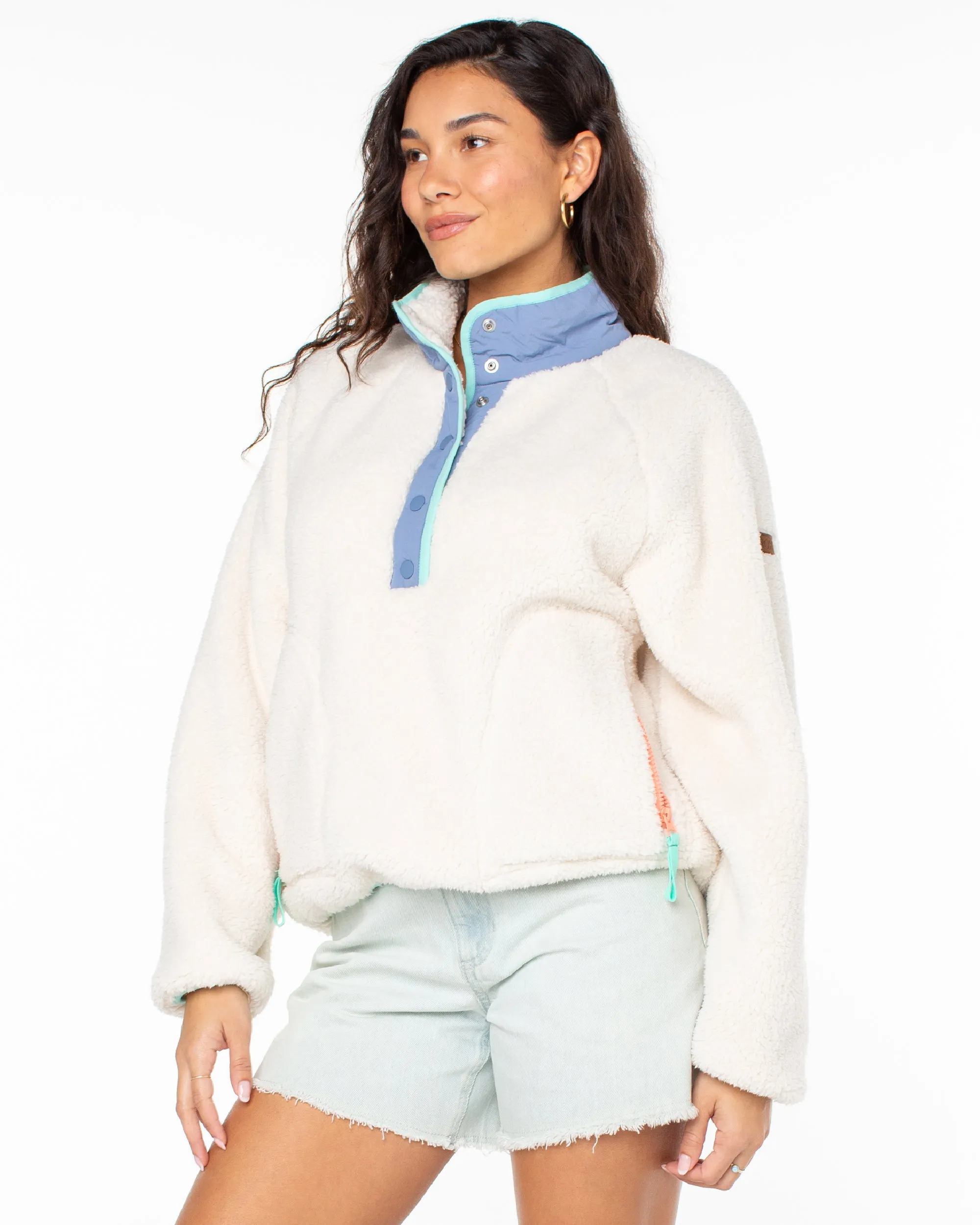 Kipsie Solid Fleece Sweater - Egret