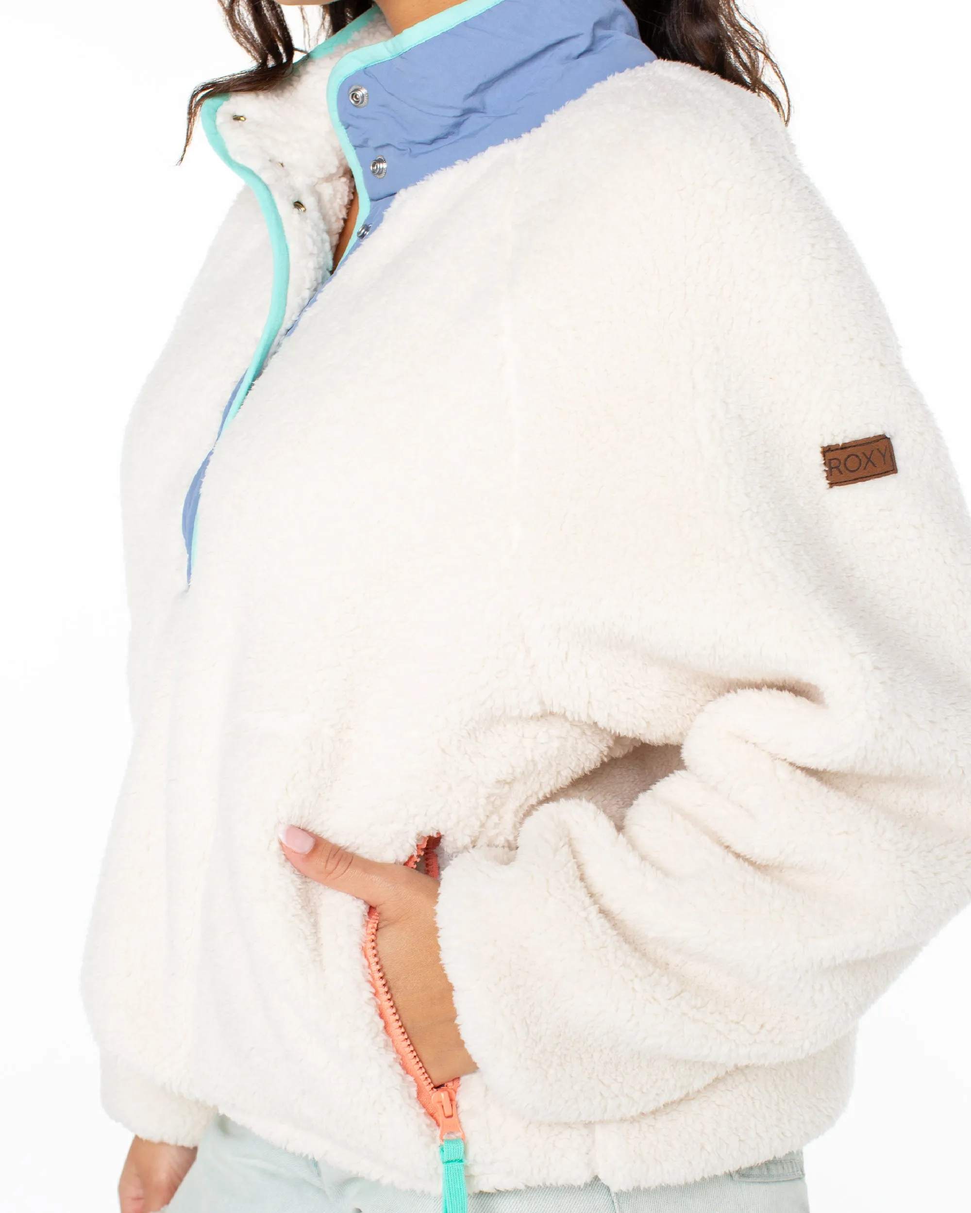 Kipsie Solid Fleece Sweater - Egret