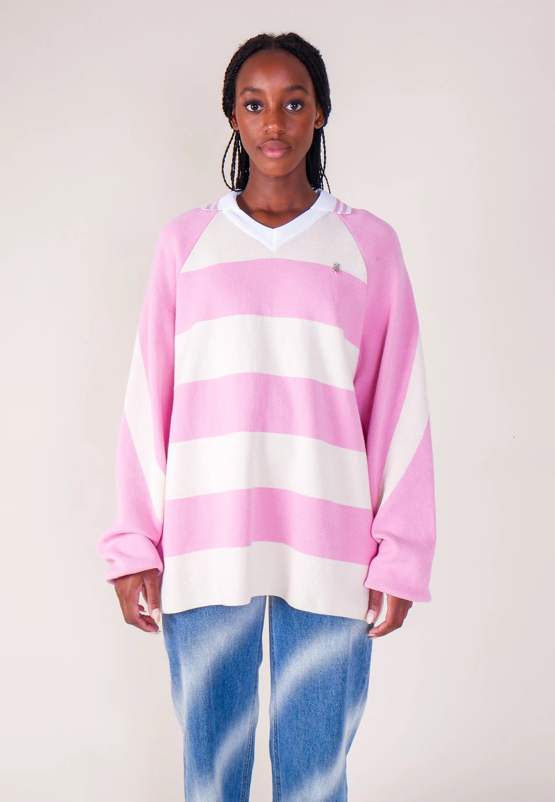 Knit Rugby Top - Pink