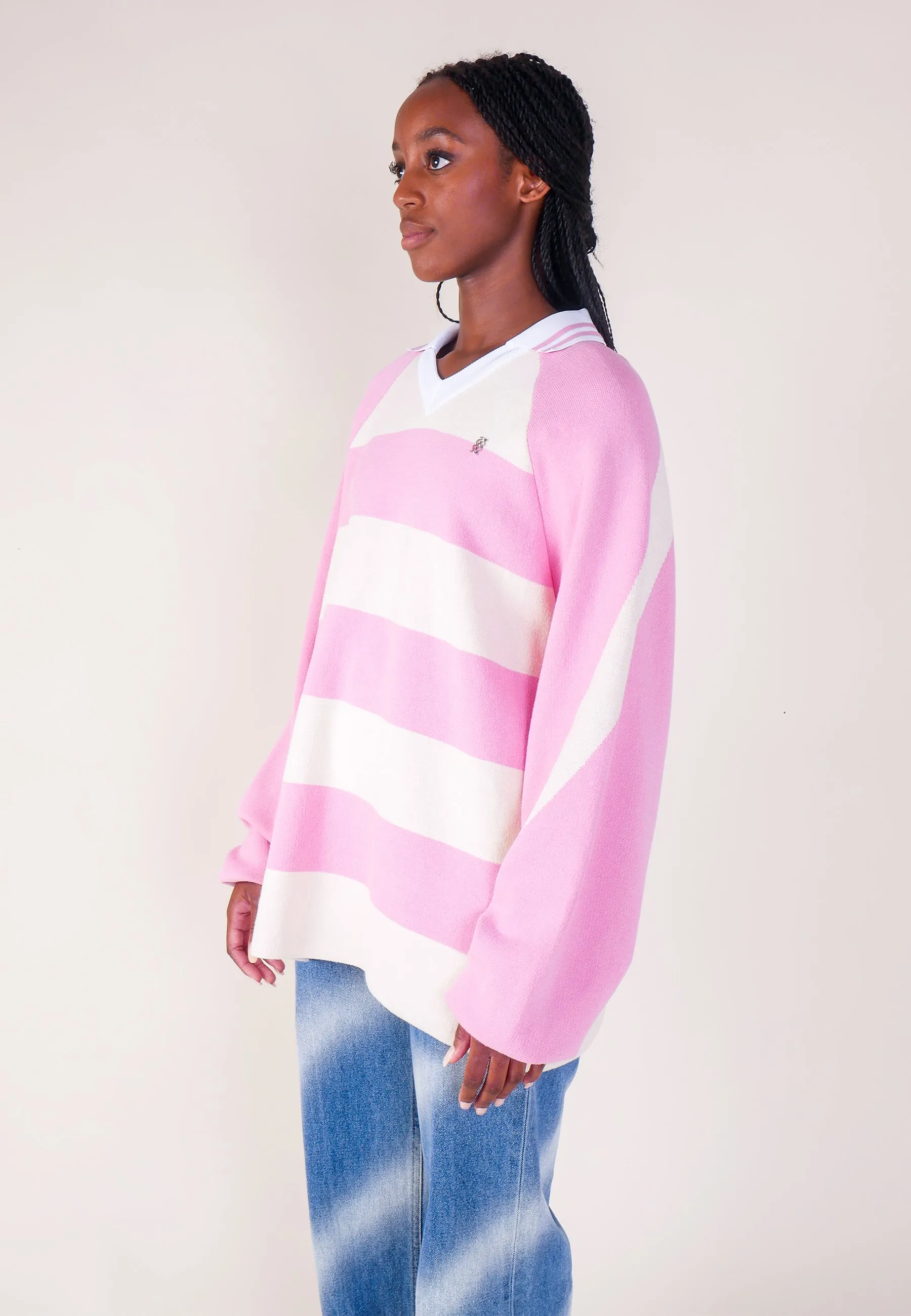 Knit Rugby Top - Pink