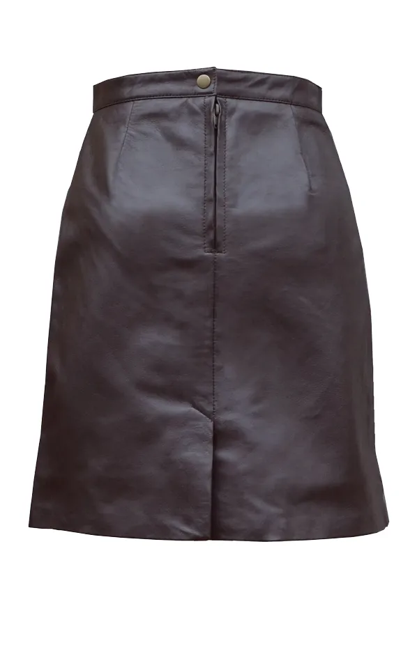 Leather brown skirt