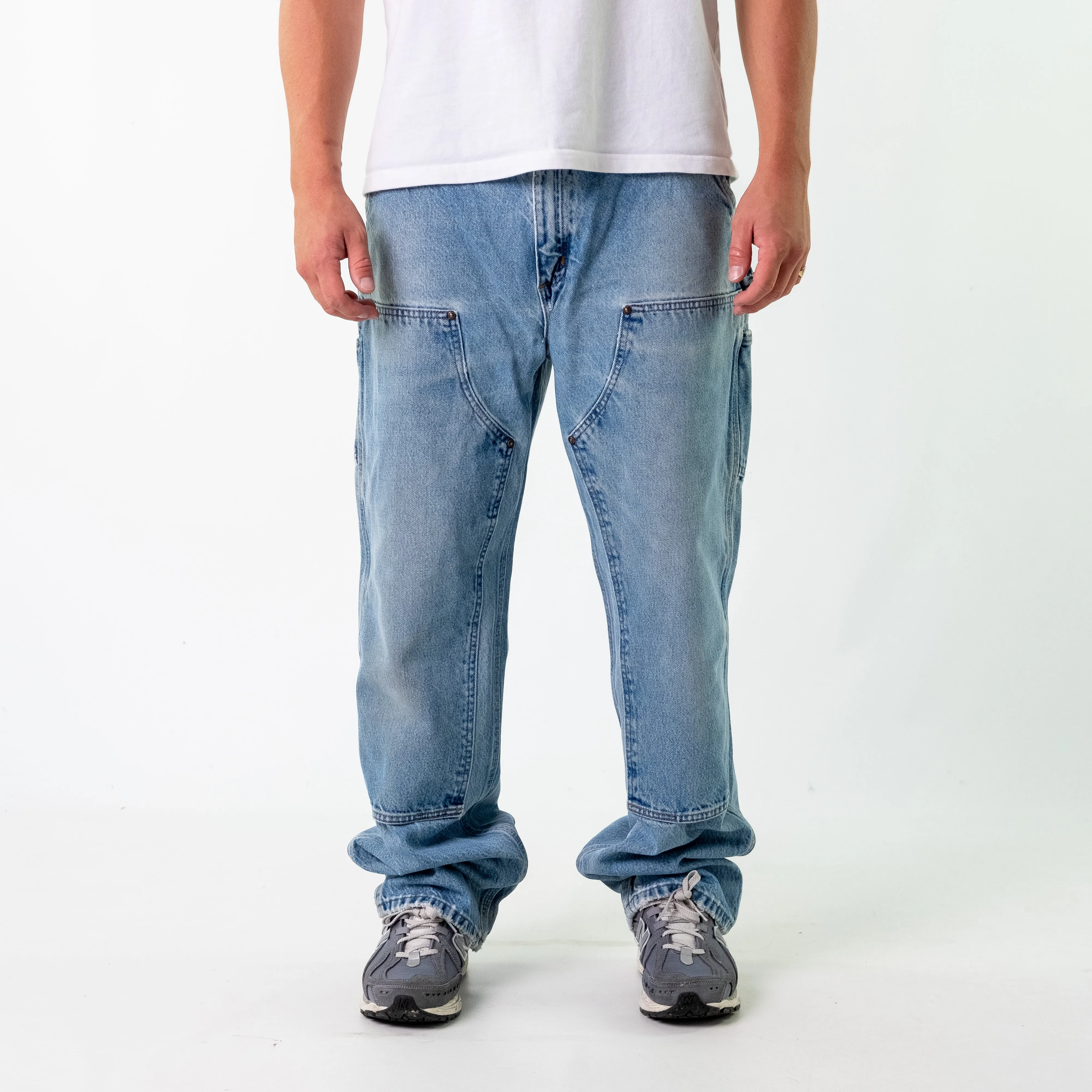 Light Blue y2ks Carhartt Denim Carpenter Jeans Baggy Pants (36x34)