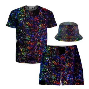 Lightning Rainbow T-Shirt and Shorts with Bucket Hat Combo