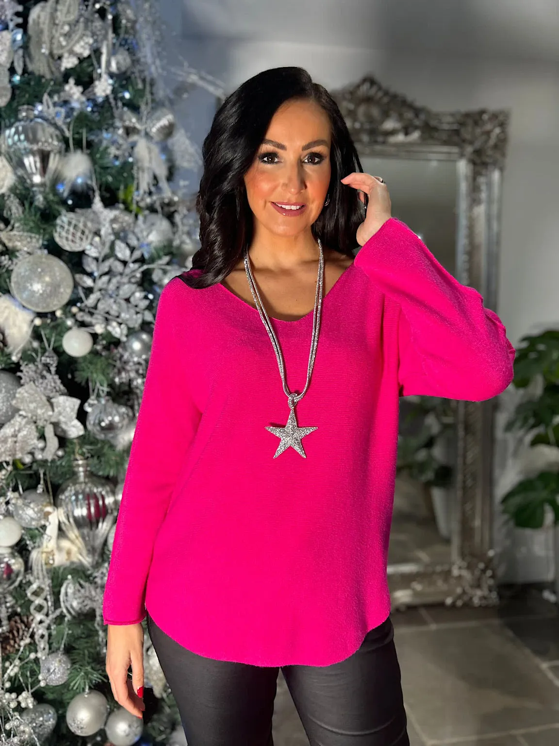 Lipstick Pink Reverse Soft Knit Debbie