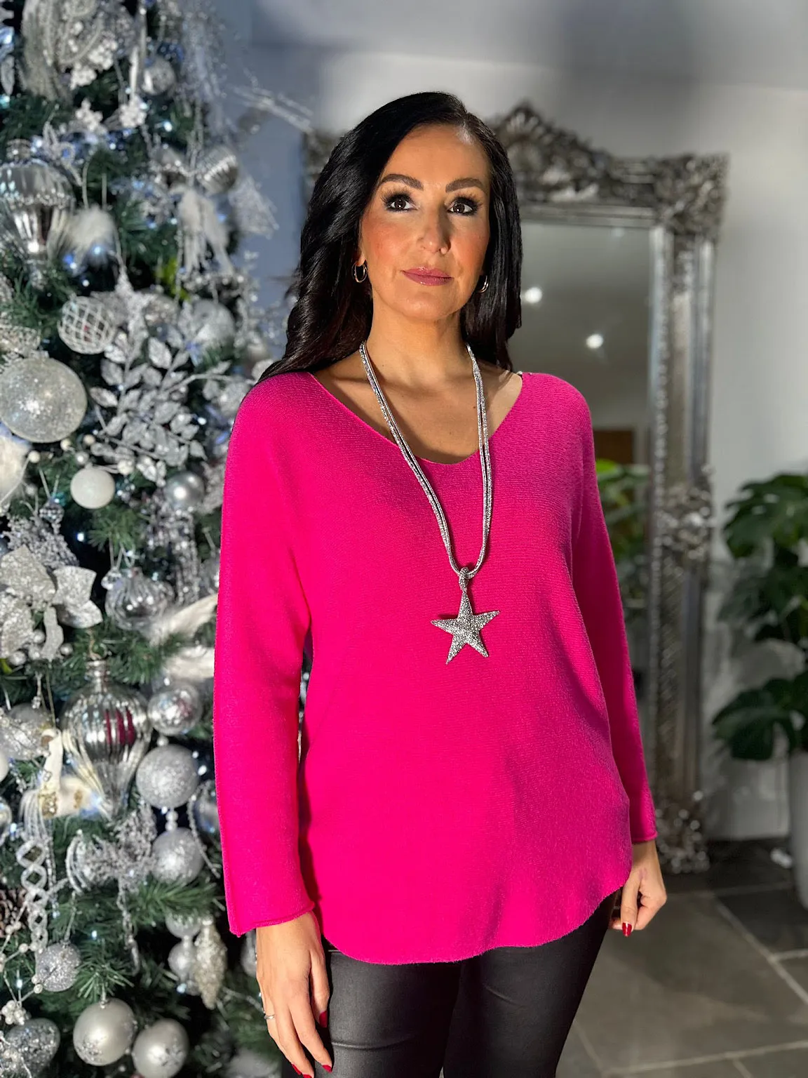 Lipstick Pink Reverse Soft Knit Debbie