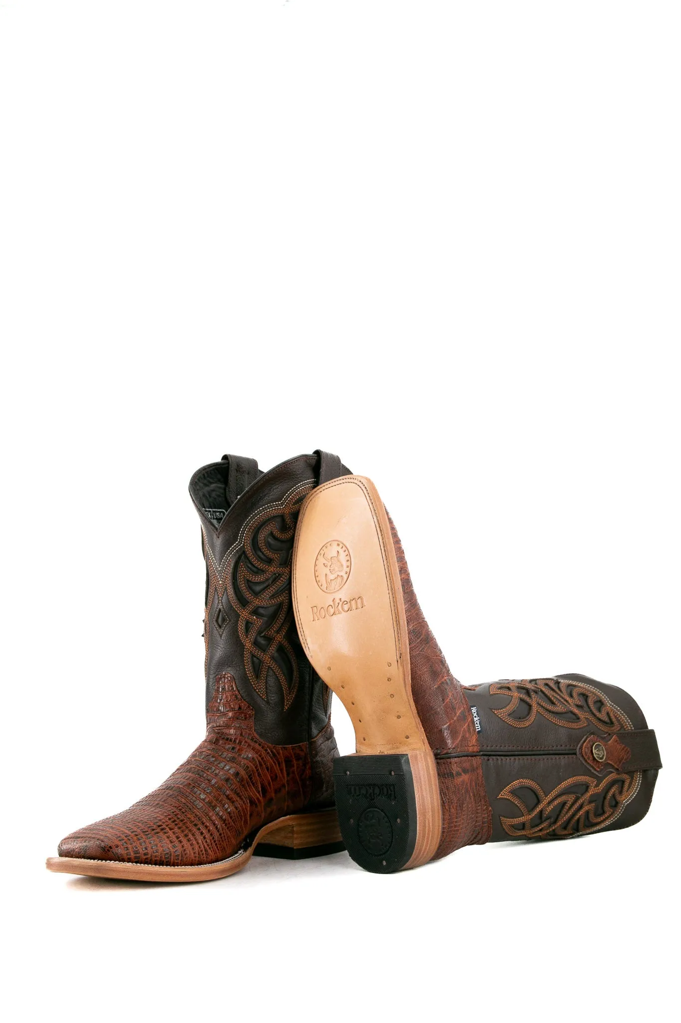 Lizard Square Toe Cowboy Boot