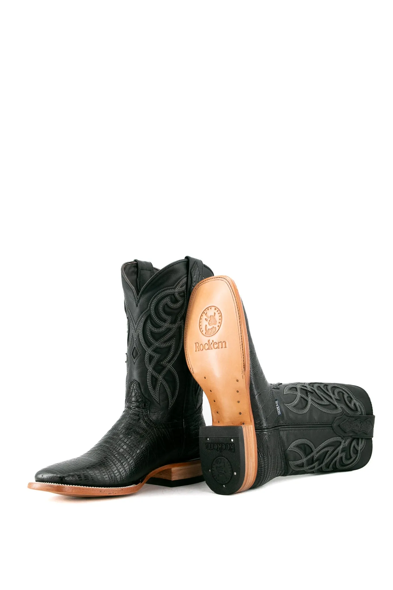 Lizard Square Toe Cowboy Boot