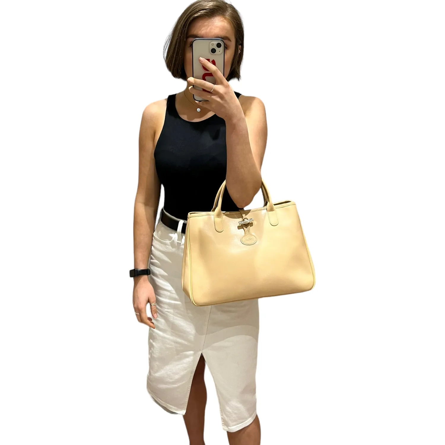 Longchamp Roseau Cream Bag