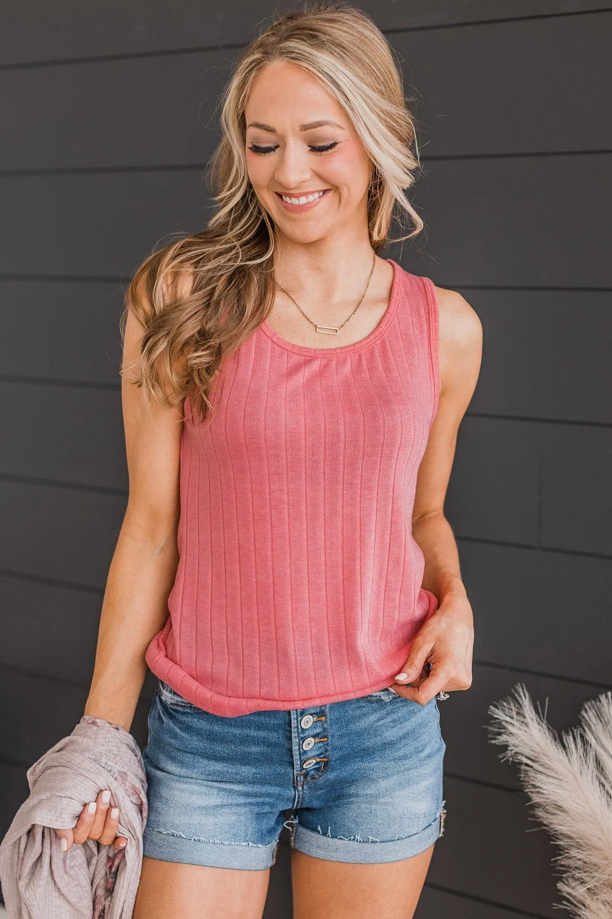 Make Your Point Knit Tank Top- Bubblegum Pink