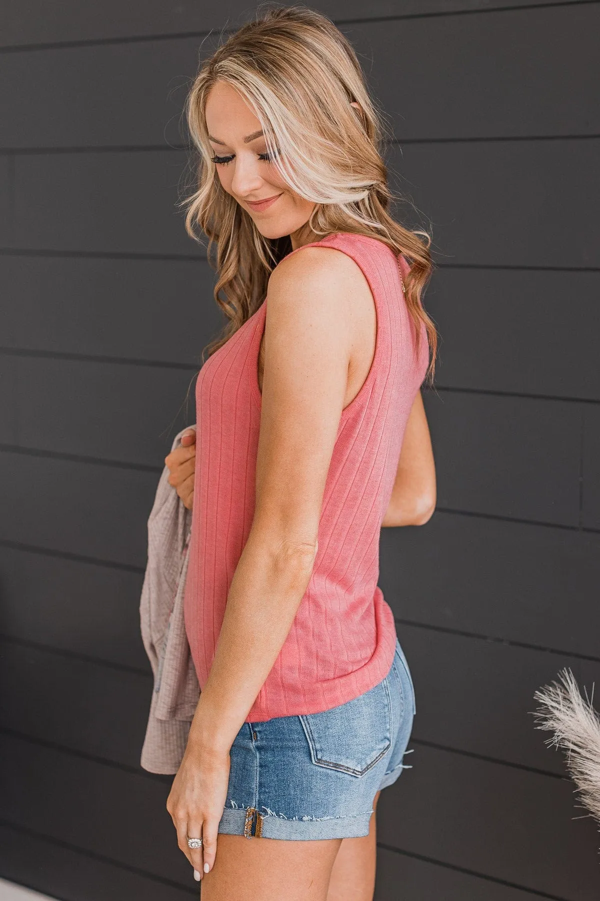 Make Your Point Knit Tank Top- Bubblegum Pink