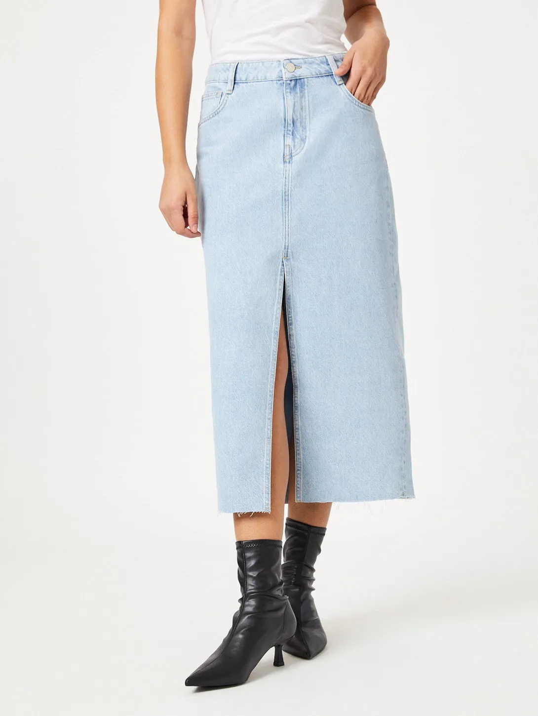 Marin Skirt - Bleached Denim