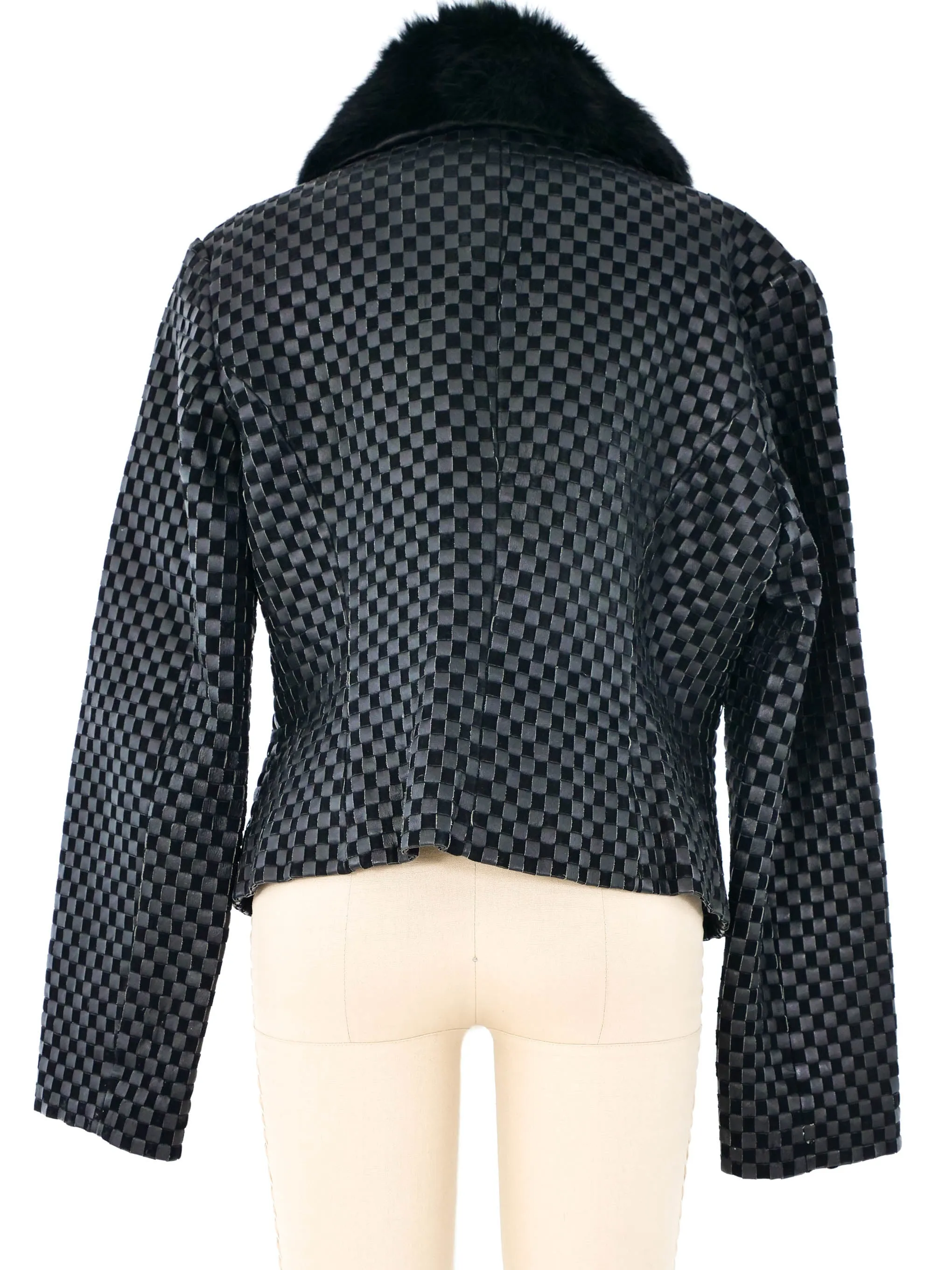 Marvin Richards Leather Basketweave Jacket