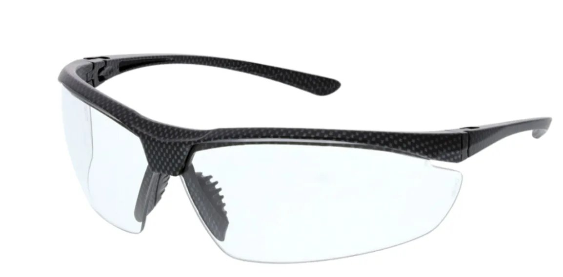 MCR Safety VL2 Photochromic Safety Glasses Transitional/Progressive MAX6 Anti-Fog Coating Matte Carbon Fiber Frame Color