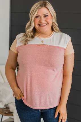 Meet Me Halfway Knit Top- Ivory & Pink