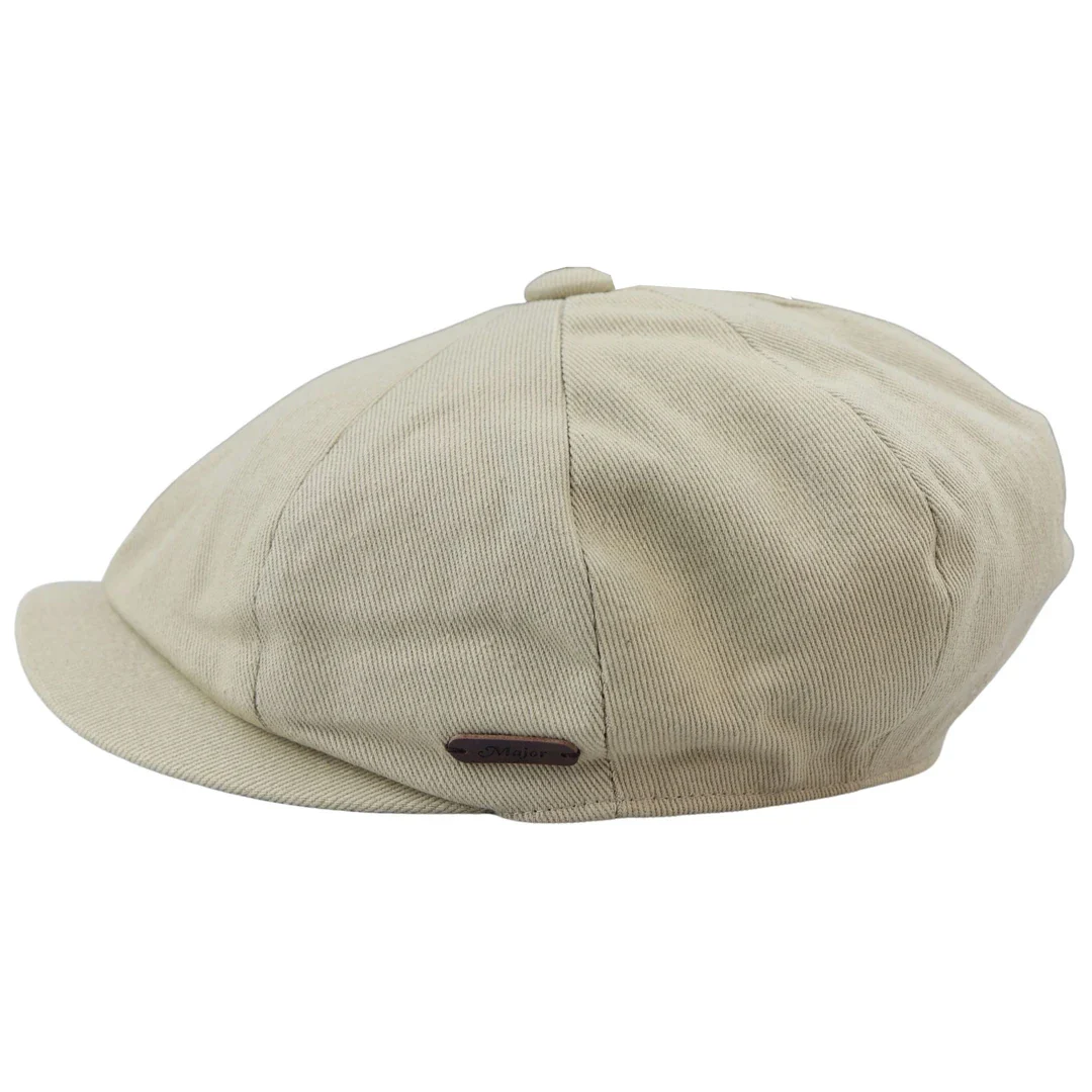 Men's 8 Panel Razor Summer Beige Baker Boy Hat Cotton Blinders Newsboy Flat Cap Shelby