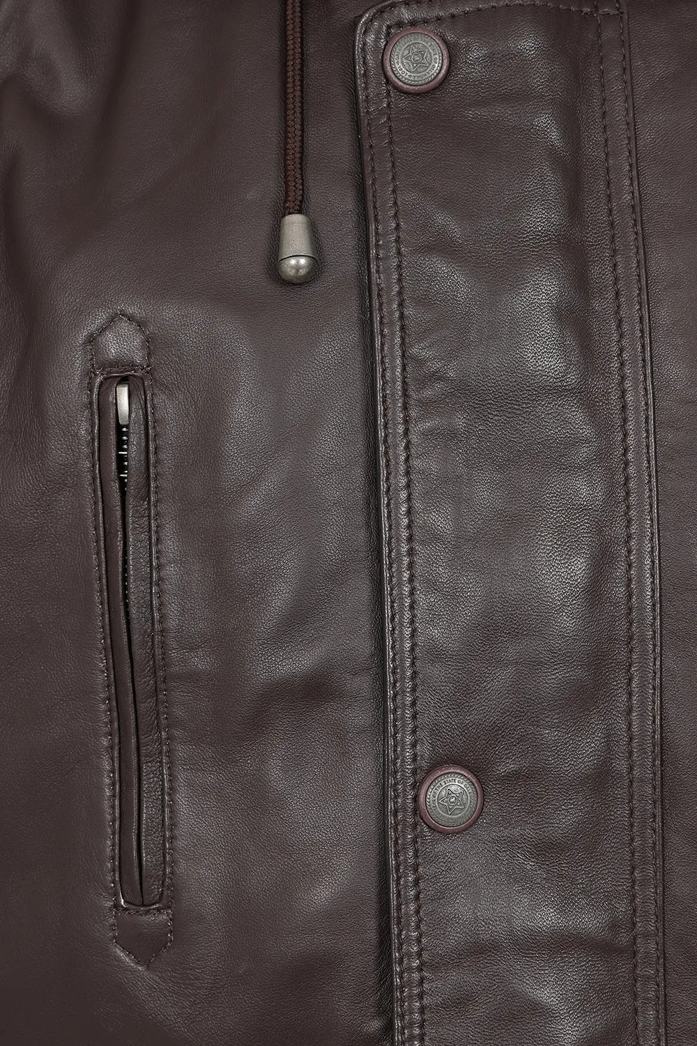 Men's Brown Classic  Length Real Leather Coat 'JERRY'