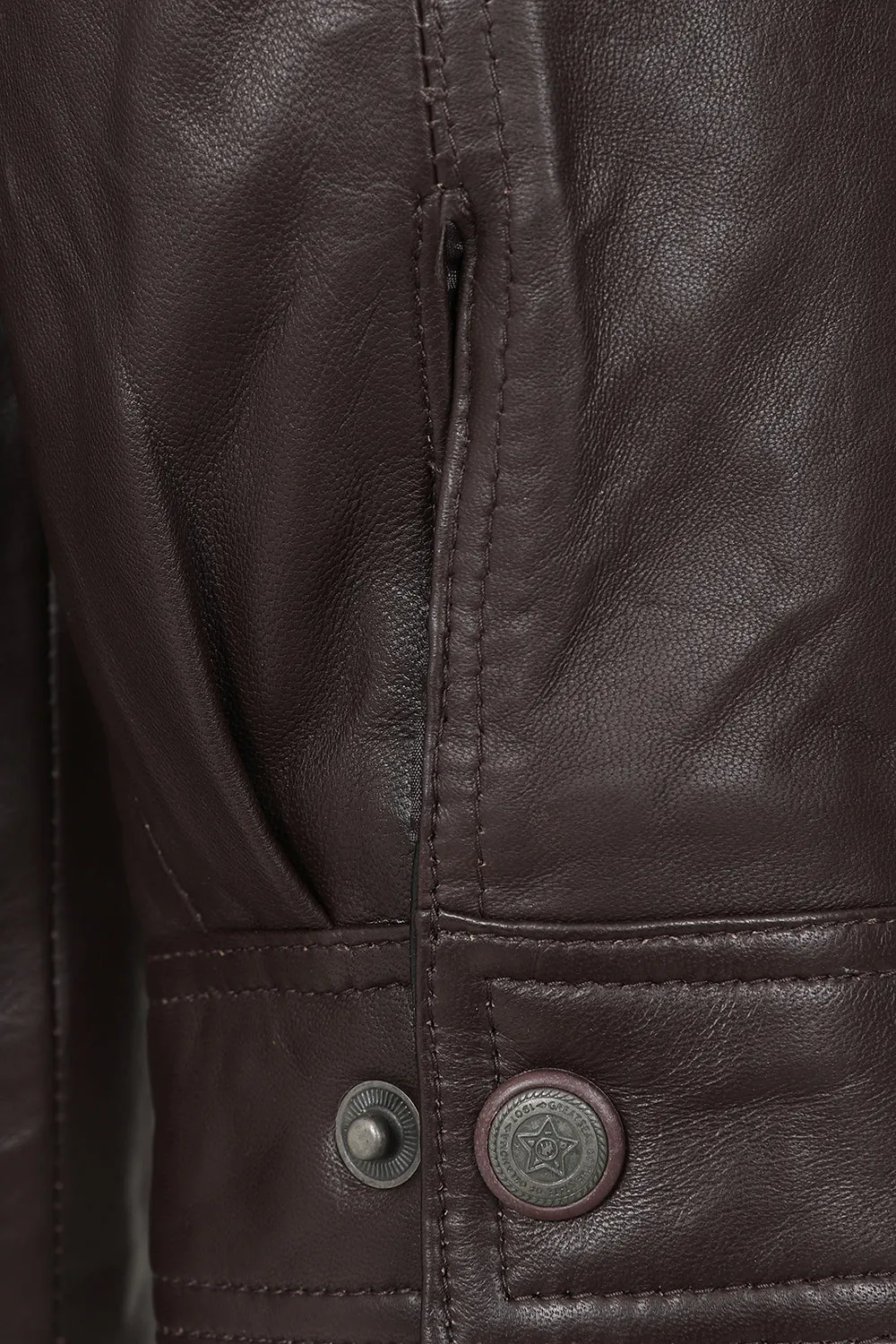 Men's Brown Classic  Length Real Leather Coat 'JERRY'