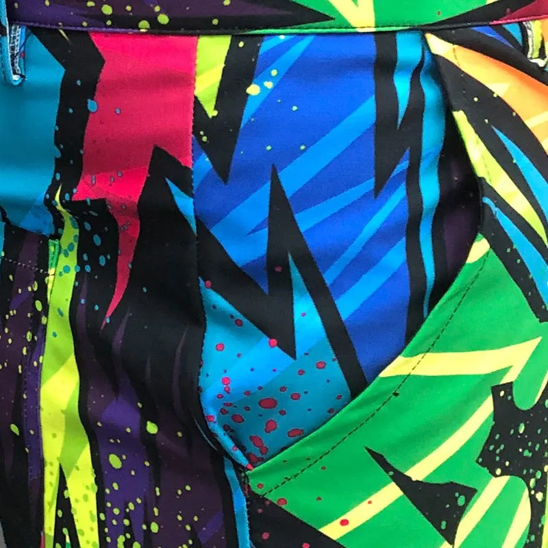 Men's Polyester Colorful Doodle Geometric Pattern Hip Hop Casual Pants