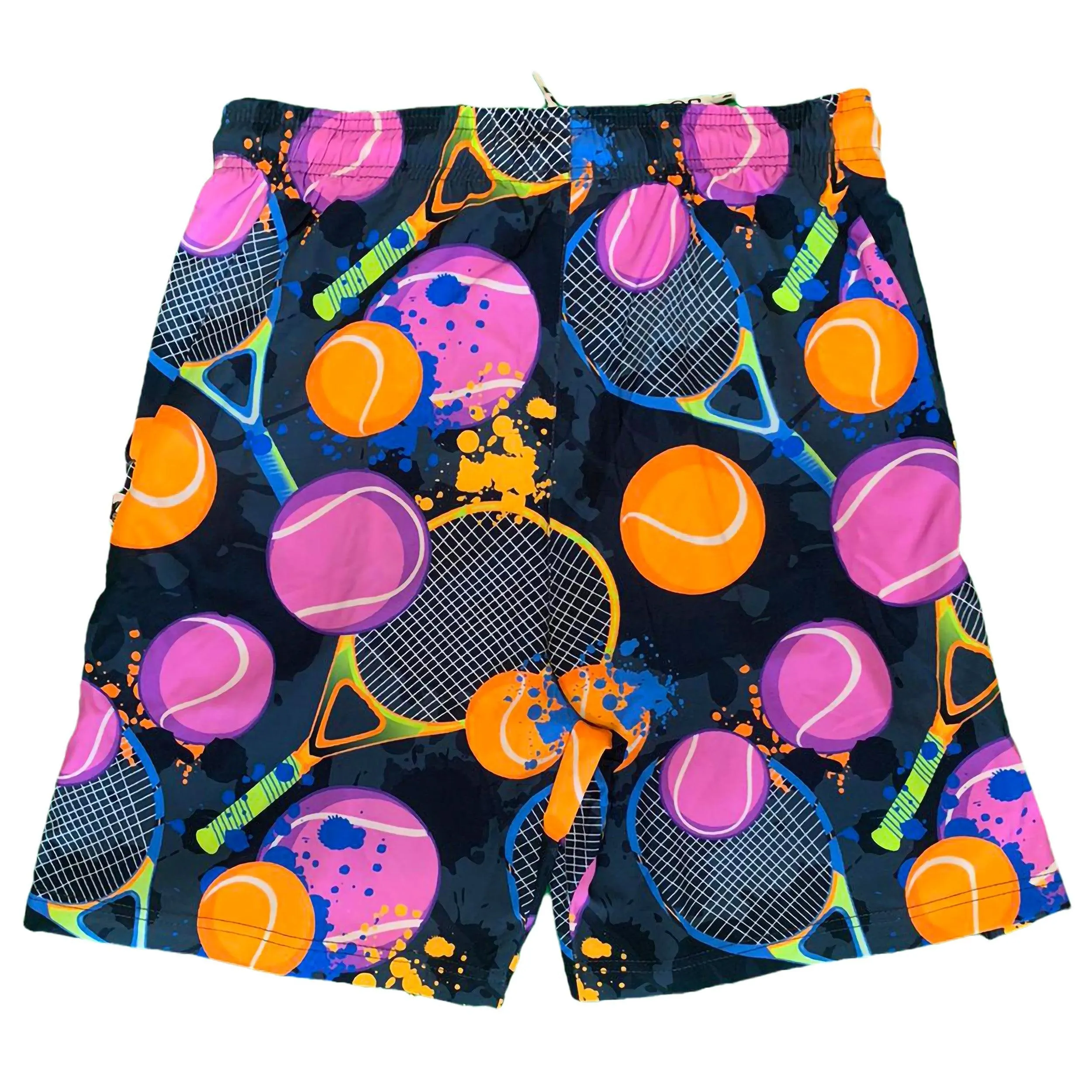 Mens Tennis Flow Print Short 7 Charcoal