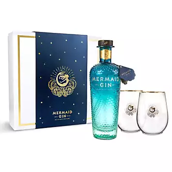 Mermaid Gin Gift Set with 2 Glasses | Kaleidoscope