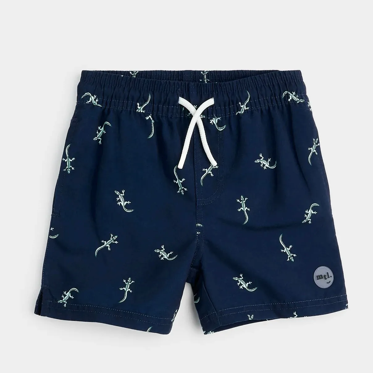 Miles The Label -Gecko On Navy Swim Trunks