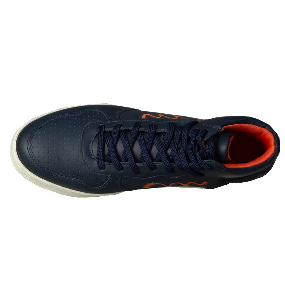 Movers by Sandro Moscoloni High Top Leather Sneaker Montes Navy / Orange