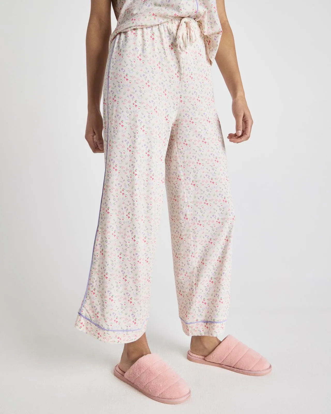 Multi Ditsy Wilma Notch Collar & Pant PJ Set