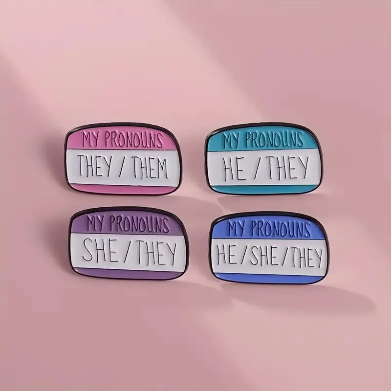 My Pronouns He She They Enamel Pin (E009)